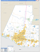 McAllen-Edinburg-Mission Metro Area Wall Map Basic Style